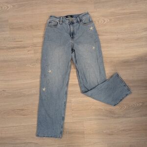 Hollister Denim Ultra High Rise Straight Leg "Dad" Jeans w ✨ Accents Women's 28